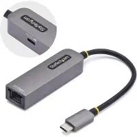 StarTech.com 2.5GbE USB-C naar Ethernet Adapter, 100W PD Pass-Through, NBASE-T NIC, USB 3.0 Type-C 2.5/1G Multi Speed Netwerk, Thunderbolt Compatibel, Windows & Mac
