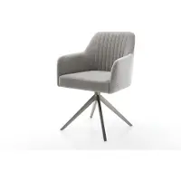 DELIFE Draaistoel Greg-Flex zachte stof met structuur grijs kruisframe breed grafiet 360° draaibaar rocker-functie pocketveer kern