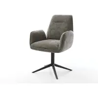DELIFE Draaistoel Zoa-Flex bouclé zacht mud kruispoot zwart 360° draaibaar rocker-functie pocketveer kern
