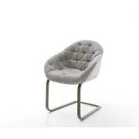 DELIFE Sledemodel Gaio-Flex zachte stof met structuur grijs sledemodel vlak afwerking met titanium