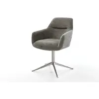 DELIFE Draaistoel Pejo-Flex bouclé zacht mud kruispoot roestvrij staal 360° draaibaar rocker-functie pocketveer kern