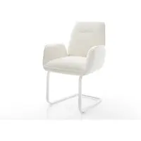 DELIFE Sledemodel Zoa-Flex bouclé zacht beige sledemodel vlak wit pocketveer kern