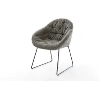 DELIFE Eetkamerstoel Gaio-Flex bouclé zacht mud slipframe zwart