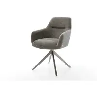DELIFE Draaistoel Pejo-Flex bouclé zacht mud kruisframe breed grafiet 360° draaibaar rocker-functie pocketveer kern