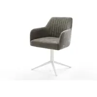 DELIFE Draaistoel Greg-Flex bouclé zacht mud kruispoot wit 360° draaibaar rocker-functie pocketveer kern