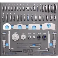 Bgs Accessoires voor gereedschapskoffers, Werkplaatswagen inzetstuk 2/3: Remzuiger reset set 50-delig.