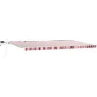 vidaXL Uitschuifbare luifel Rood en Wit 600 × 350 cm Stof en Aluminium