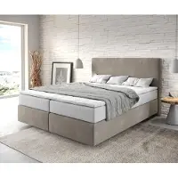 DELIFE Boxspringbed Dream-Well 160x200 cm Microvezel Beige met TFK Matras en Visco Topper