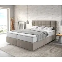 DELIFE Boxspringbed Dream-Fine 160x200 cm Microvezel Beige met TFK Matras en Visco Topper