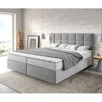 DELIFE Boxspringbed Dream-Fine 180x200 microvezel grijs