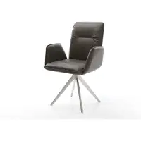 DELIFE Eetkamerstoel Vinja-Flex microvelours antraciet vintage kruisframe hoekig roestvrij staal