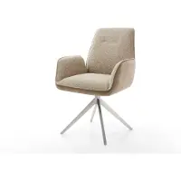 DELIFE Draaistoel Zoa-Flex materiaalmix mud kruisframe breed roestvrij staal 360° draaibaar pocketveer kern