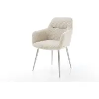 DELIFE Eetkamerstoel Pejo-Flex koord beige 4-poot conisch roestvrij staal pocketveer kern