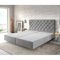 DELIFE Boxspring-frame Dream-Great 180x200 microvezel grijs