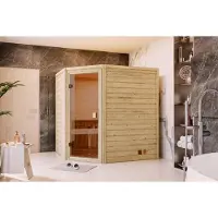 Karibu | Mia Sauna | Bronzeglas Deur | Kachel 9 kW Geïntegreerde Bediening