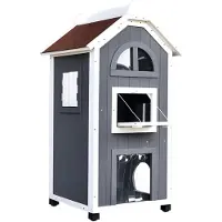 PawHut Kattenhuis voor kattenbed of kattentoilet, kattenkast, kattenbak, vurenhout D30-233
