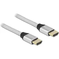 DeLOCK Certified HDMI kabel | HDMI2.1 (8K 60Hz + HDR) | nylon | zilver | 1 meter