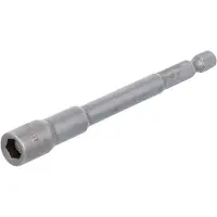 Bgs dopsleutelinzet zeskant extra lang voor boormachines aandrijving buitenzeskant 6,3 mm (1/4") SW 7 mm - 2763