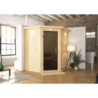 Karibu | Taurin Sauna met Dakkraag | Antracietglas
