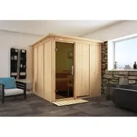 Karibu | Rodin Sauna met Dakkraag | Antracietglas