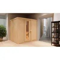 Karibu | Sodin Sauna | Energiesparende Deur | Biokachel 9 kW Externe Bediening
