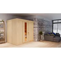 Karibu | Bodin Sauna | Energiesparende Deur | Biokachel 9 kW Externe Bediening