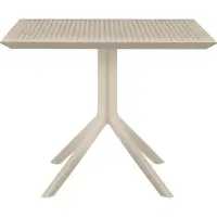 CLP Sky Tafel - eettafel - tuintafel - binnen en buiten - 80 x 80 cm - kunststof - taupe