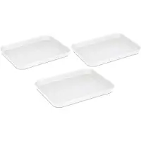 Relaxdays schoenen uitlekbak - set van 3 - 3 x 35 x 27 cm - kunststof - wit
