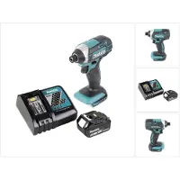 Makita Boormachine + slagboor, DTD 152 RG1 Accu-slagmoersleutel 18 V 165 Nm + 1x accu 6.0 Ah + lader (Oplaadbare batterij)