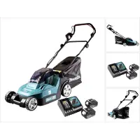 Makita Grasmaaier, DLM 382 RG2 accu grasmaaier 36 V ( 2x 18 V ) 38 cm 40 l + 2x accu 6.0 Ah + lader (Oplaadbare batterij)