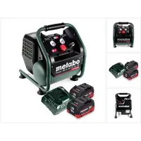 Metabo Power 160-5 18 LTX BL OF accucompressor 18 V 8,0 bar borstelloos + 2x oplaadbare accu 10,0 Ah + lader