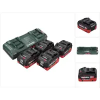 Metabo 18 V basisset 4x accu 10,0 Ah LIHD + ASC 145 DUO dubbele lader CAS-systeem