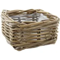 Van der leeden Plantenmand Rotan Grijs 20 X 20 X 10 Cm