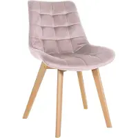 CLP Stoel Brook, eetkamerstoel met fluwelen bekleding, roze