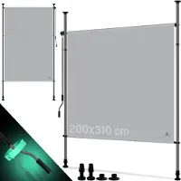 Kesser Zonnescherm Luifel verticale Zonwering 200 x 310 cm Klemluifel uittrekbaar en ondoorzichtig,