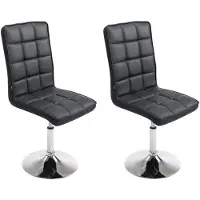 CLP Set van 2 eetkamerstoelen Peking V2, draaibaar en met traploos verstelbare hoogte, zwart