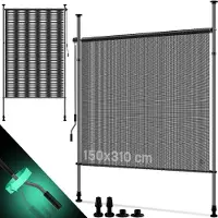 Kesser Klemluifel 150 x 310 cm, verticaal zonnescherm, uittrekbaar en ondoorzichtig