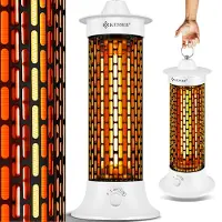 Kesser Elektrische Kachel 1200W Terrasverwarmer Energiezuinig Infrarood Verwarming Staand Heater IP55 Verwarmer - Wit
