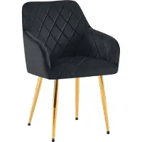 CLP Monett Eetkamerstoel - met armleuning - klassiek - metalen frame - Velvet - goud/zwart
