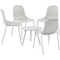 CLP Mindin tuinset - voor de tuin - loungeset - Set van tafel Minot en 4 x stoel Hardin - UV-bestendig - Tuinmeubelen - licht grijs