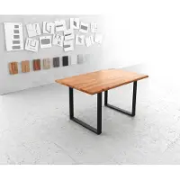 DELIFE Eettafel Classic-Edge 140x90 acacia natuur metaal zwart