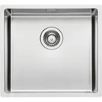NABER CORNO Basso: RVS spoelbak met platte rand, geschikt voor keukenkastjes vanaf 60 cm breed, inbouwspoelbak met één kom
