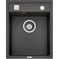 NABER Spoelbak ANGOLA 40, uitvoering METALLICO, met draaiende mengkraan / Cin-nagranit / granieten spoelbak