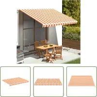 The Living Store Vervangingsdoek - Luifeldoek - Vervangingsdoek voor luifel 4x3 m geel en oranje - Luifel - Parasol - Zonwering