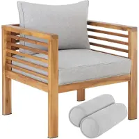 TecTake - Lounge tuinstoel - Moderne houten tuinstoel - bruin