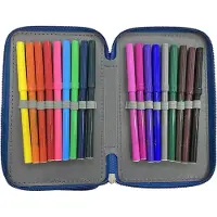 Donau 6776100-18 Schoolpennenetui met het motief van alpacas, gevuld