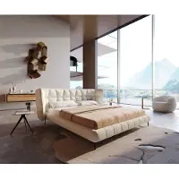 DELIFE Bedframe Capujo 180x200 cm Bouclé crèmewit