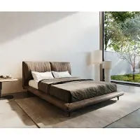 DELIFE Bedframe Cusino 140x200 cm microvezel taupe vintage