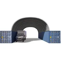 TOOLPORT Containeroverkapping 8x12m, PRIMEtex zeil, grijs, met statica