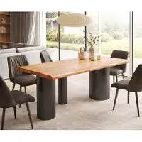 DELIFE Eettafel Edge 200x100 XL acacia natuur Troa metaal zwart Live-Edge